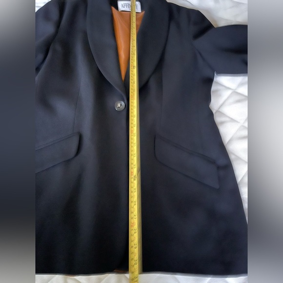 English Affinity Long Black Blazer & Mini Pencil Skirt 2 piece suit UK 14 US 10 - Picture 13 of 16